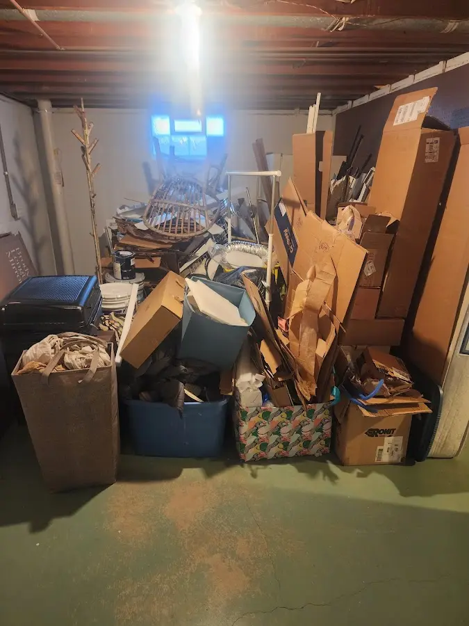 Roll-off dumpster container at job site for 6 Yard Dumpster Rental in Greensboro